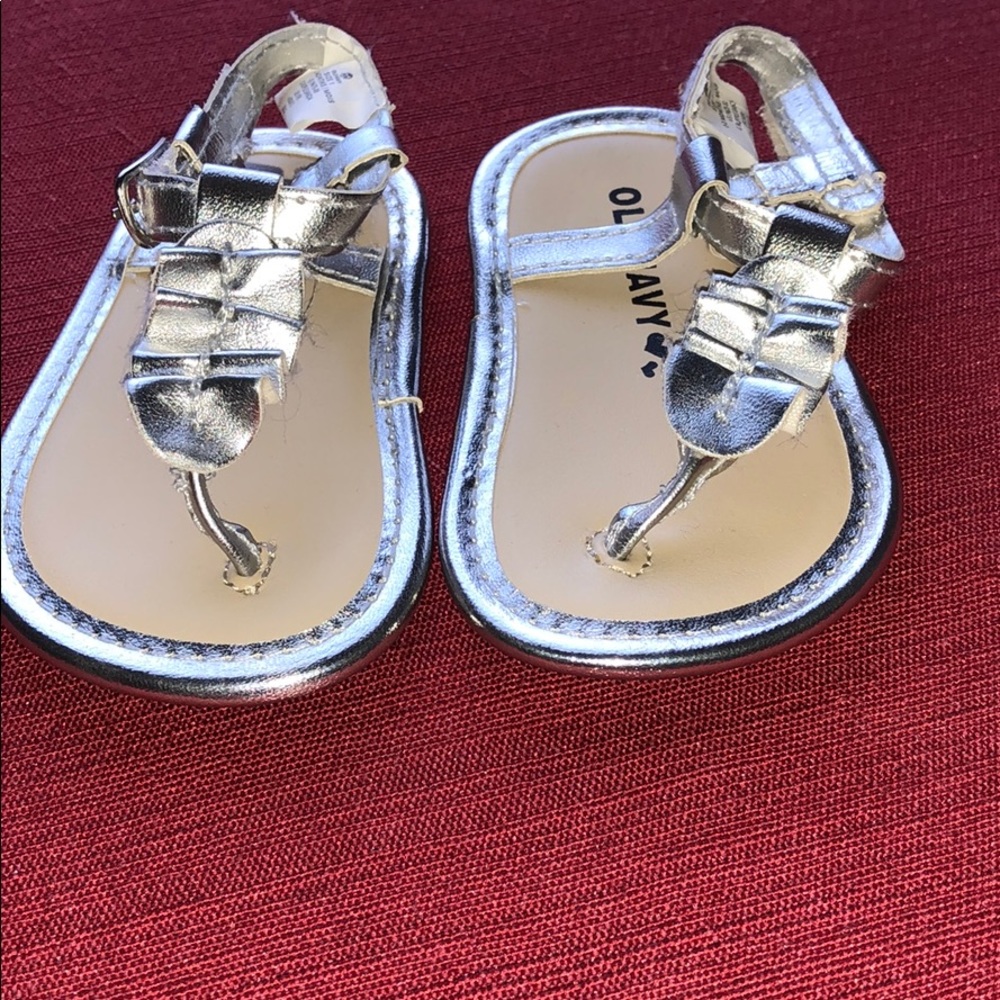 2-4-1 Silver Old Navy & Just one you black sandals